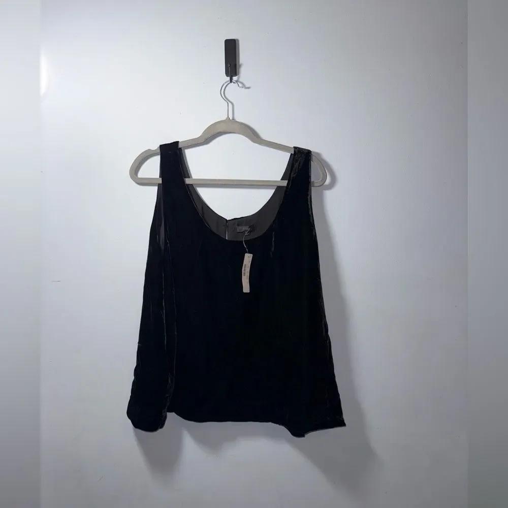 J.Crew Velvet tank top in Black Size Women’s 22 NWT